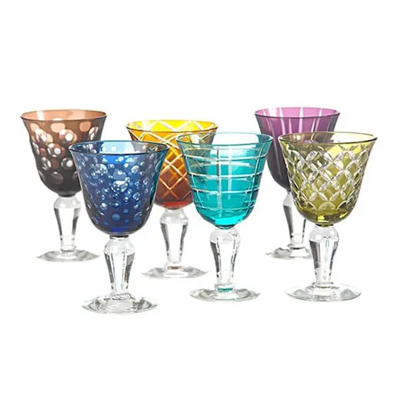 Juego copas vino colores