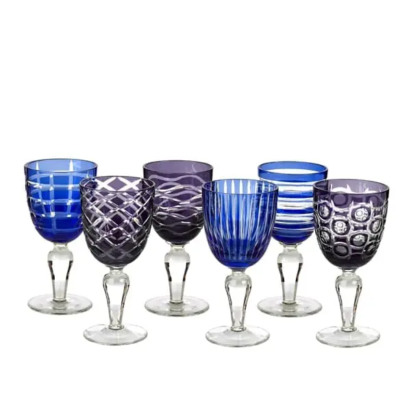 Juego copas vino azul