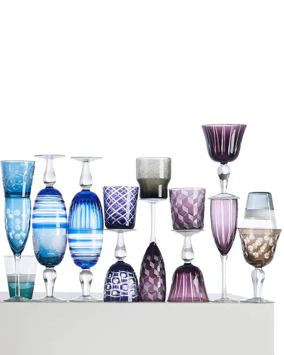 Juego vasos azules