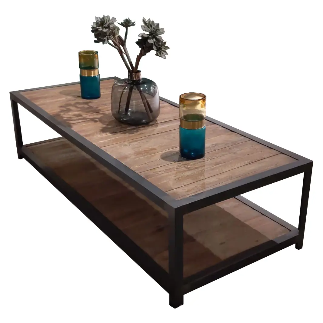 Mesa de centro hierro y madera
