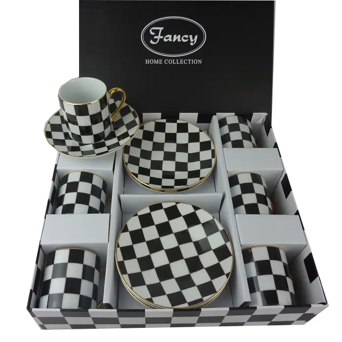 Juego de café ajedrez byn