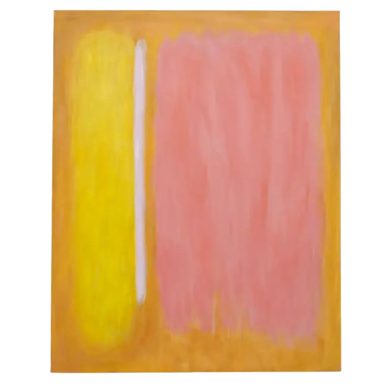 Cuadro rosa y amarillo abstracto