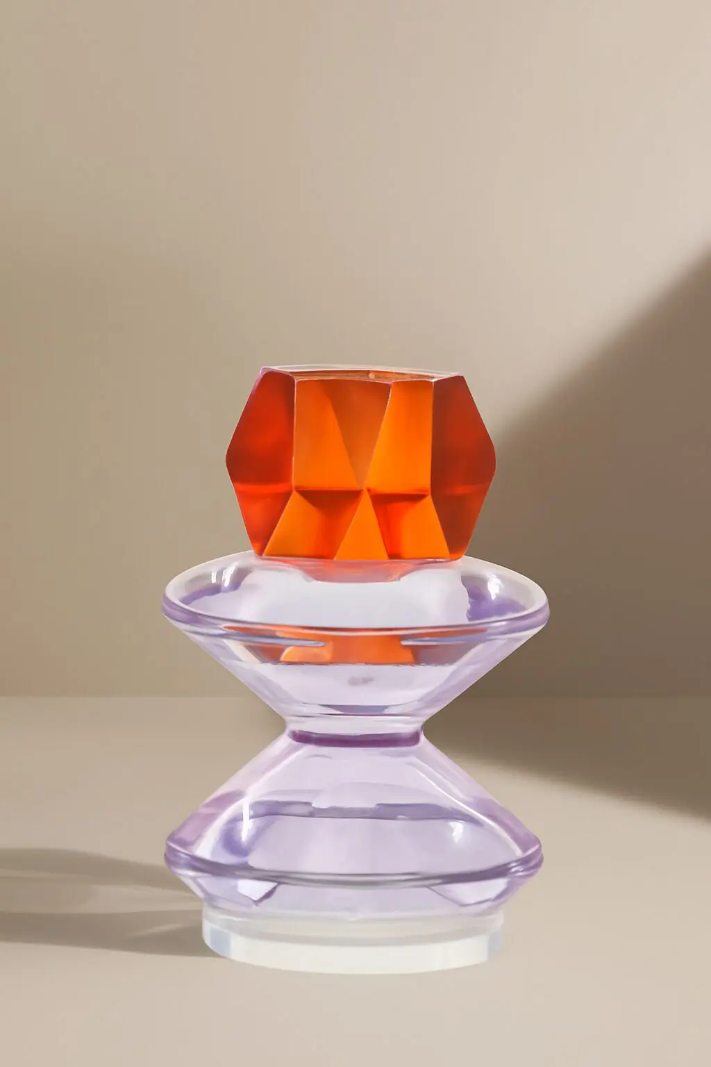 Candelabro rosa y naranja doble