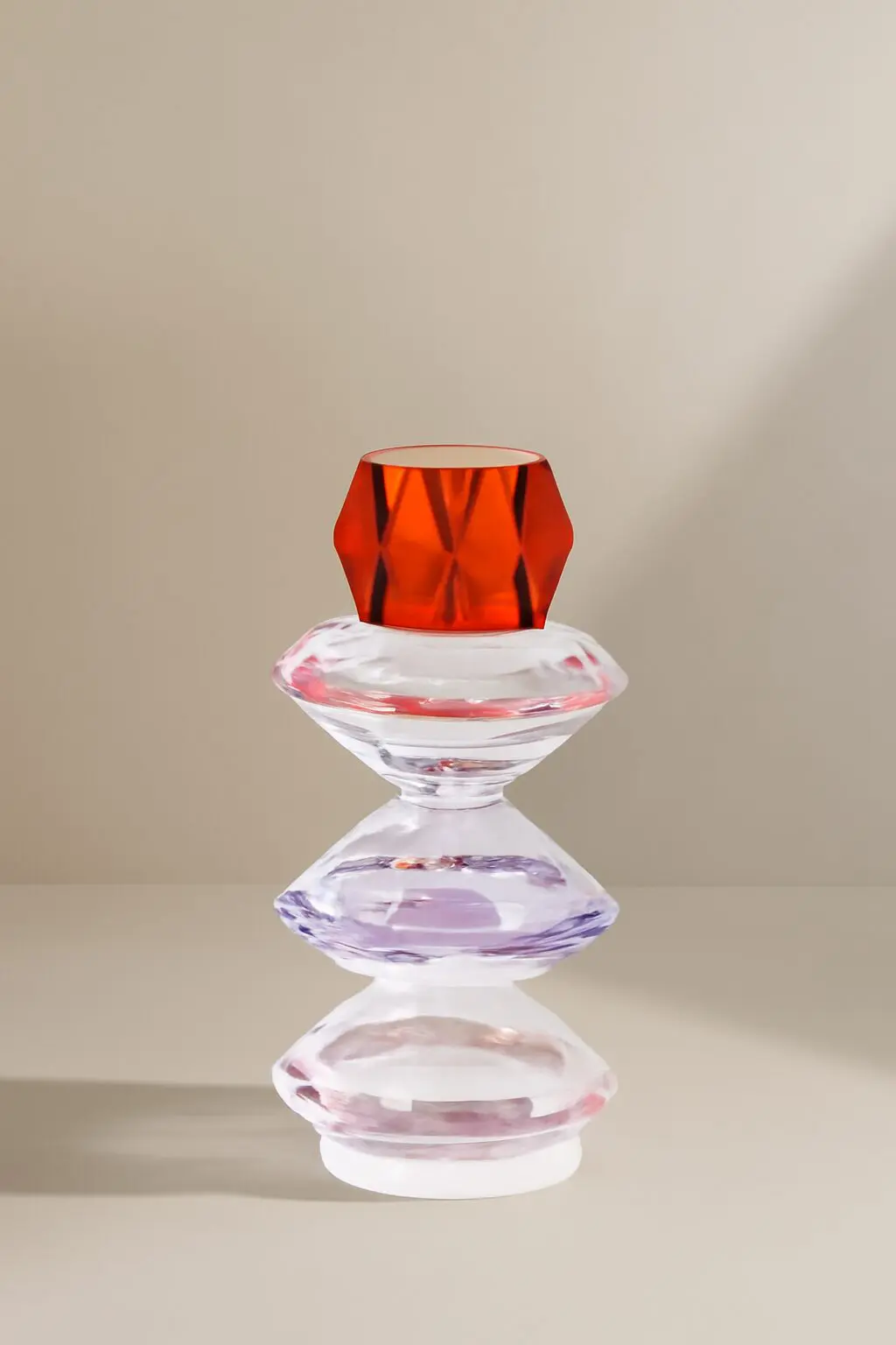 Candelabro rosa y naranja triple