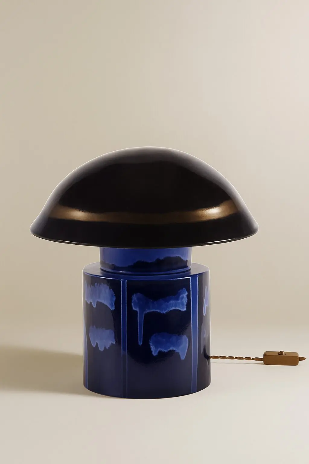 Lampara seta cerámica azul oscuro