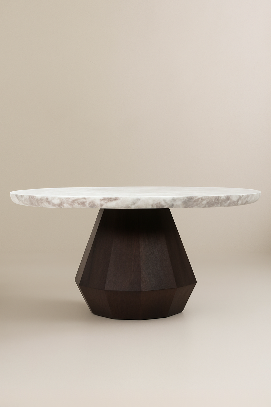 Mesa mármol pie madera