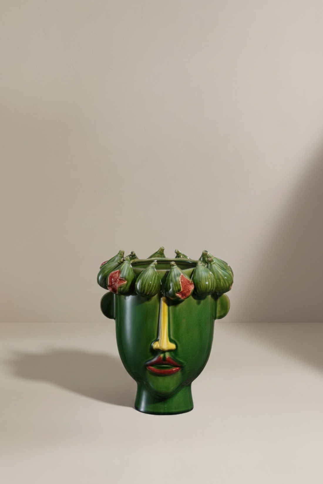 Jarron cara higos verde