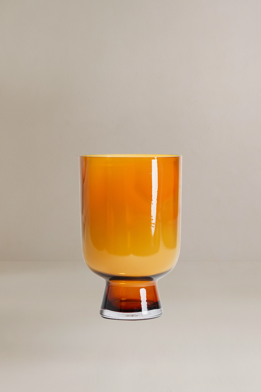 Jarrón cristal ambar bajo