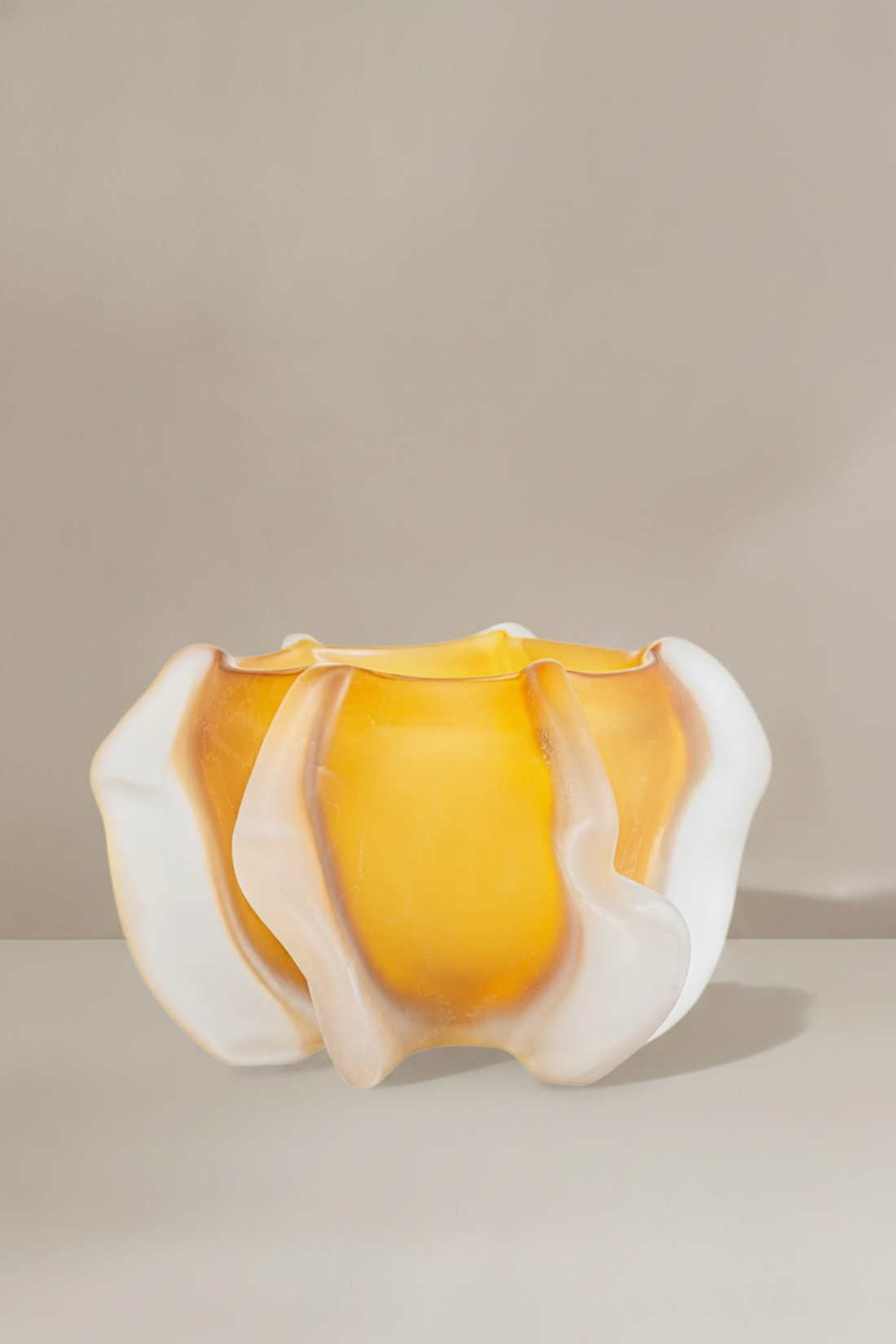 Jarrón cristal ambar bajo